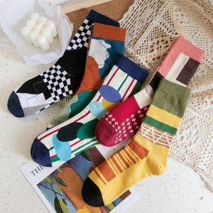 Wholesale Abstract Graphic Mix Match Socks Men Unisex Fashion Designer Ab Mismatched Cotton Socks