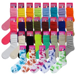 Long Slouch Socks For Women Hot Sale Tye Dye Slouch Socks Colorful Cotton Crew Scrunch Socks Women