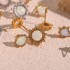 Opal Jewelry Stainless Steel Stud Earrings For Women Tarnish Free Water Proof Earing Sets Women Earings