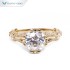 Tianyu Luxury Fine Jewelry Mil Grain Band Ring in 10K 14K 18K Yellow Gold with D VVS OEC Moissanite Diamond Wedding Gifts