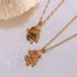 Vintage 18K Gold Plated Chinese Dragon Micro Pave Zircon Pendant Necklace 316L Stainless Steel Necklace