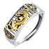 Merryshine 925 Sterling silver wealth mantra protection womens gold feng shui PiXiu adjustable ring