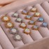 Opal Jewelry Stainless Steel Stud Earrings For Women Tarnish Free Water Proof Earing Sets Women Earings