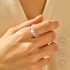 Merryshine elegant jewelry 925 Sterling silver gold women adjustable heart natural real moonstone gemstone rings