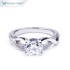Tianyu circular design customization round cut 1ct moissanite engagement wedding 14k 18k mossanite custom gold rings for women