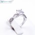 Tianyu Gems wide band 1ct moissanite single stone setting white gold ring moissanite wedding ring for women