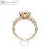 Tianyu Luxury Fine Jewelry Mil Grain Band Ring in 10K 14K 18K Yellow Gold with D VVS OEC Moissanite Diamond Wedding Gifts