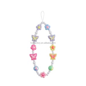 Kpop cute fashion love mobile phone chain pendant schoolbag pendant sweet flower love mobile phone pendant girl beaded