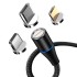 Factory Price Phone Magnetic USB Cable Charger 1M 2M 3 in 1 Fast Charging Data Cable LED Magnetic Phone Charger USB Cables